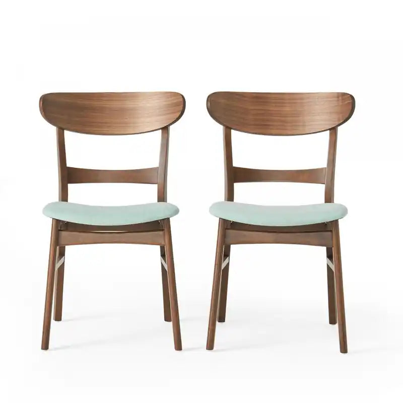 Katte 2 Piece Dining Chair Set With Cushioned Seat And Solid Rubberwood Frame