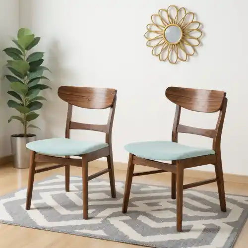Chaise de salle à manger avec assise rembourrée et cadre en bois d'hévéa massif