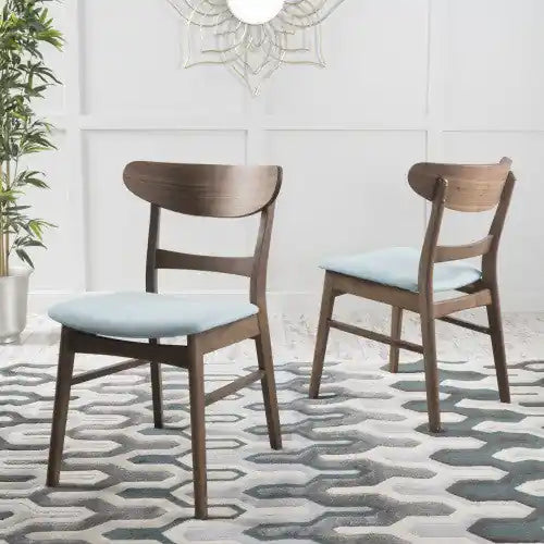 Chaise de salle à manger avec assise rembourrée et cadre en bois d'hévéa massif