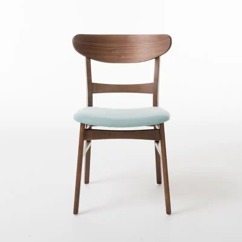 Chaise de salle à manger avec assise rembourrée et cadre en bois d'hévéa massif