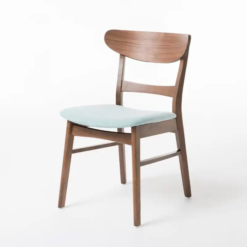 Chaise de salle à manger avec assise rembourrée et cadre en bois d'hévéa massif