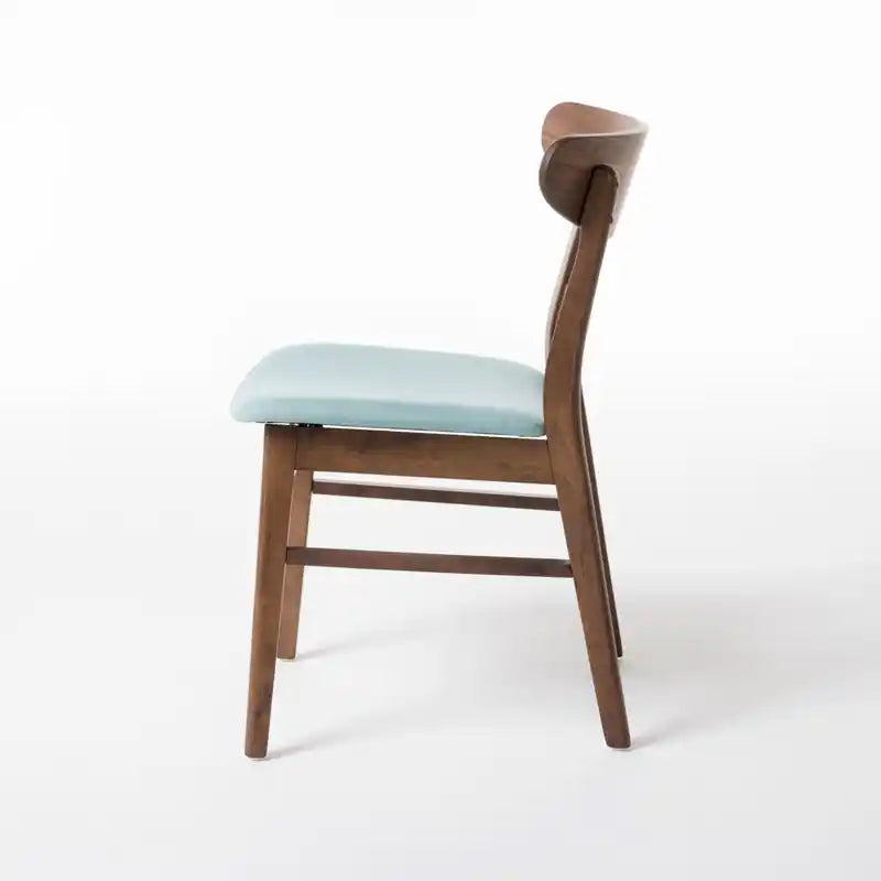Chaise de salle à manger avec assise rembourrée et cadre en bois d'hévéa massif