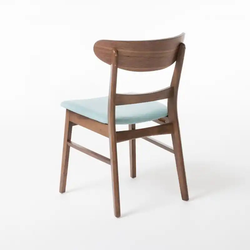 Chaise de salle à manger avec assise rembourrée et cadre en bois d'hévéa massif