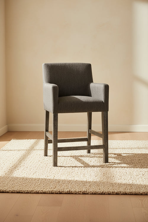 Lewis 26 Seat Height Counter Stool With Upholstered Fabric And Solid Wood Legs