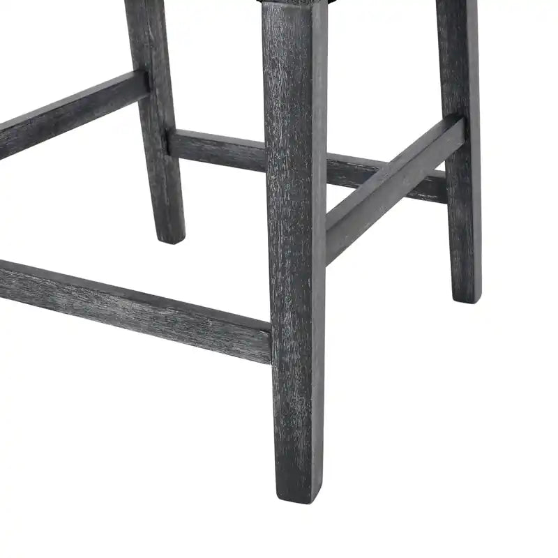 Tabouret de comptoir de 66 cm avec siège en tissu rembourré et pieds en bois massif