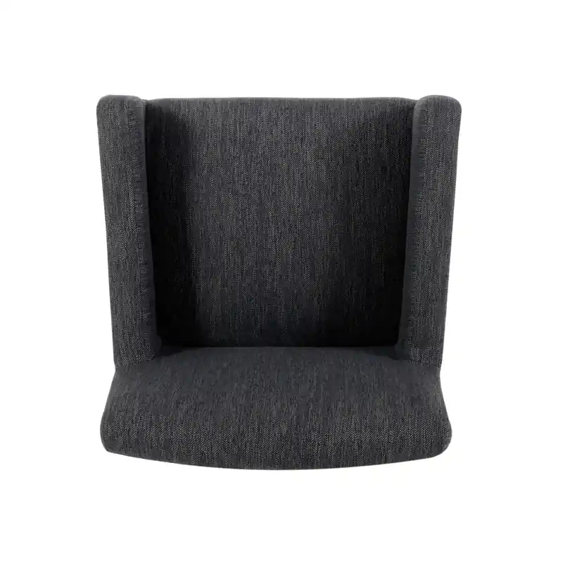 Tabouret de comptoir de 66 cm avec siège en tissu rembourré et pieds en bois massif