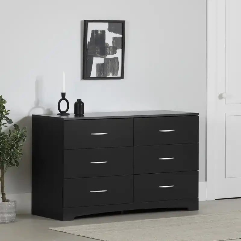 Commode 6 tiroirs - Noir pur