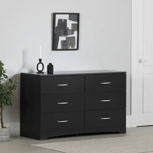 Commode 6 tiroirs - Noir pur