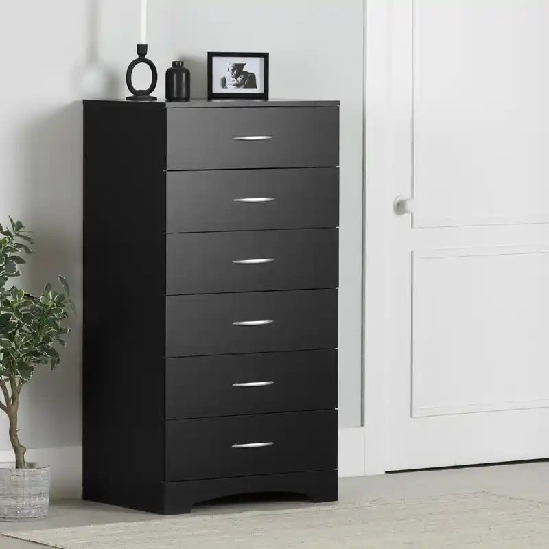 Commode 6 tiroirs - Noir pur