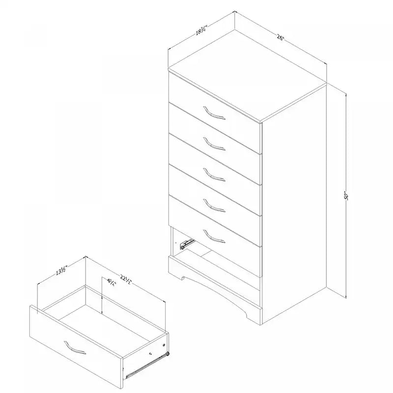 Commode 6 tiroirs - Noir pur