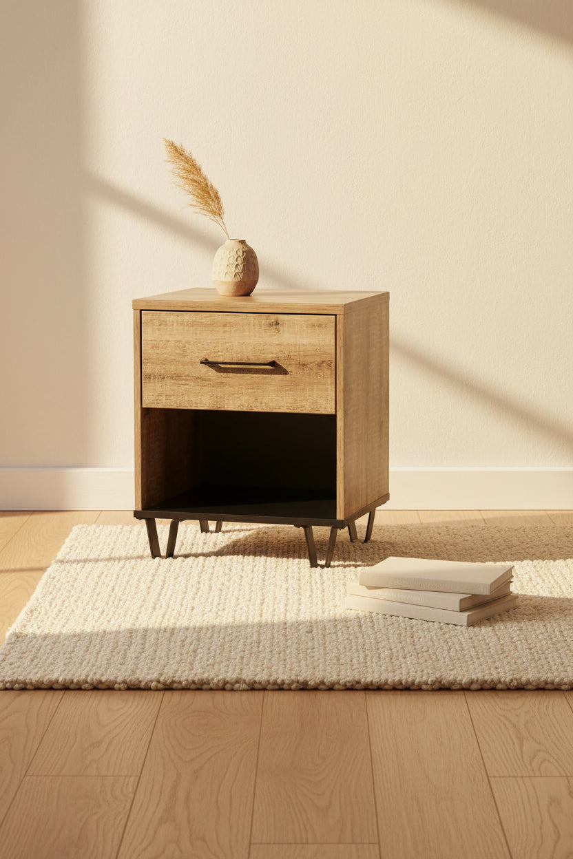 Arlen 1-drawer Nightstand - Weathered Oak