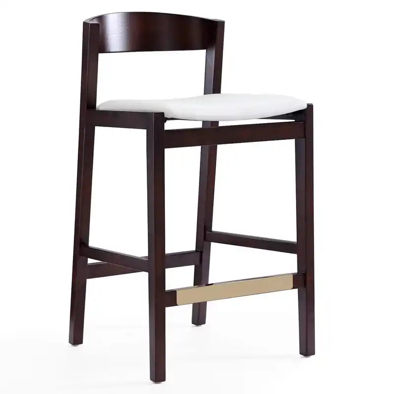 Tabouret de bar à hauteur de comptoir en bois de hêtre de 36,75 po - Noir et noyer foncé