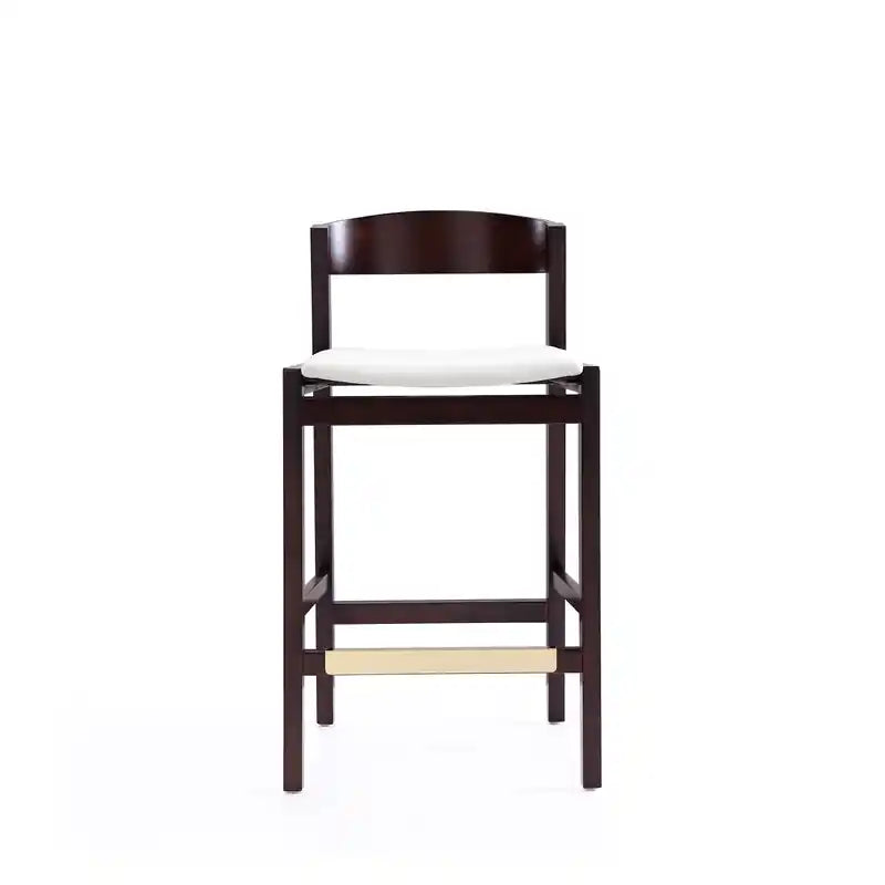 Tabouret de bar à hauteur de comptoir en bois de hêtre de 36,75 po - Noir et noyer foncé