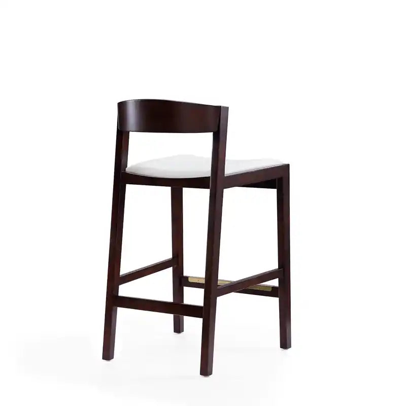 Tabouret de bar à hauteur de comptoir en bois de hêtre de 36,75 po - Noir et noyer foncé