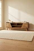 Manhattan Comfort Mid-Century Modern Marcus 62.99 TV Stand with Solid Wood Legs - Rustic Brown