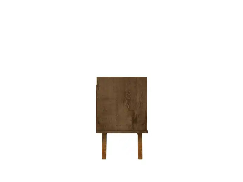 Meuble TV Mid-Century Modern 62,99 po avec pieds en bois massif - Brun rustique