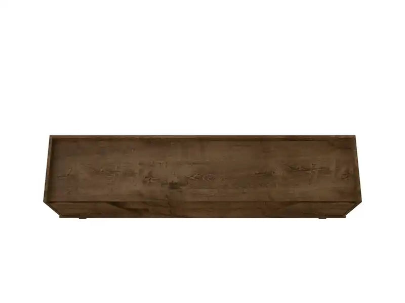 Meuble TV Mid-Century Modern 62,99 po avec pieds en bois massif - Brun rustique