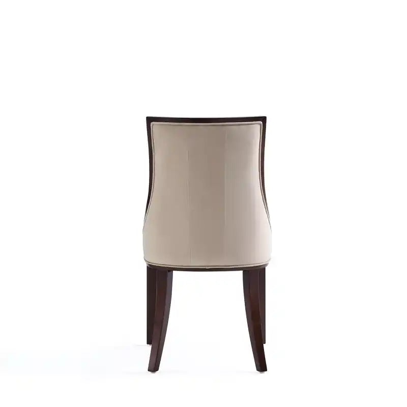 Chaises de salle à manger en similicuir - fauve et noyer