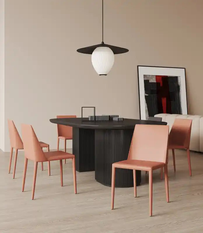 Chaises de salle à manger en cuir pleine fleur – Argile