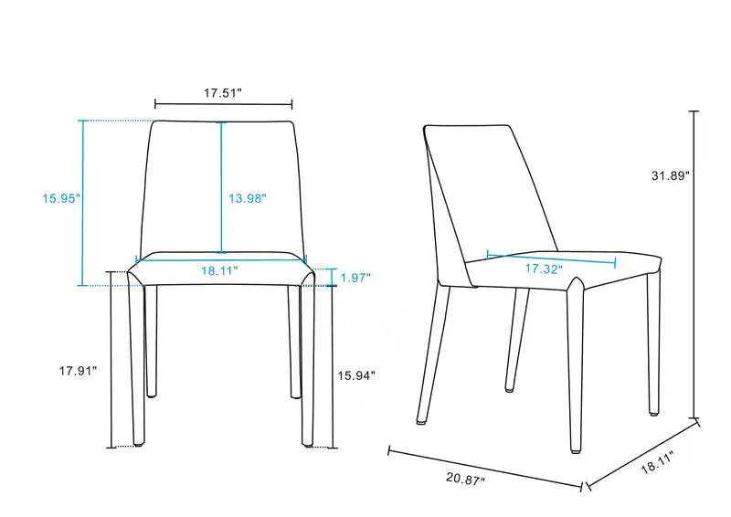Chaises de salle à manger en cuir pleine fleur – Argile