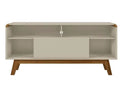 Manhattan Comfort Camberly 53.54 TV Stand with 5 Shelves - Off White & Cinnamon