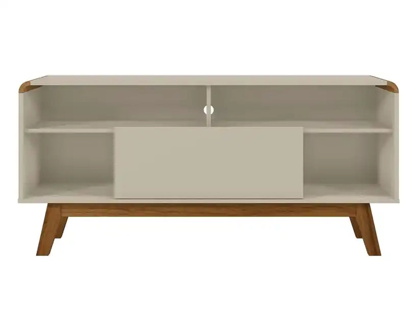 Manhattan Comfort Camberly 53.54 TV Stand with 5 Shelves - Off White & Cinnamon