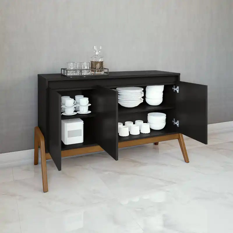 Buffet Mid-Century Modern 48,50 avec pieds en bois massif