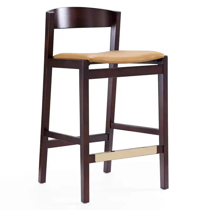 Tabouret de bar à hauteur de comptoir en bois de hêtre de 36,75 po - Noir et noyer foncé
