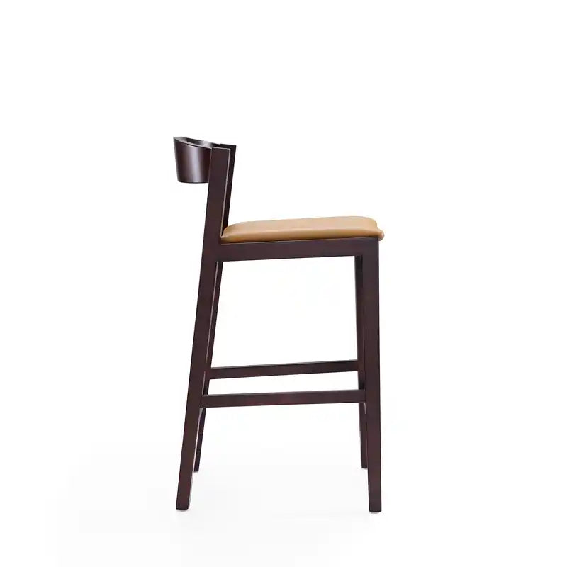 Tabouret de bar à hauteur de comptoir en bois de hêtre de 36,75 po - Noir et noyer foncé