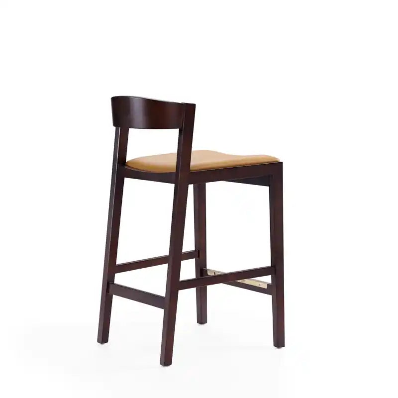 Tabouret de bar à hauteur de comptoir en bois de hêtre de 36,75 po - Noir et noyer foncé