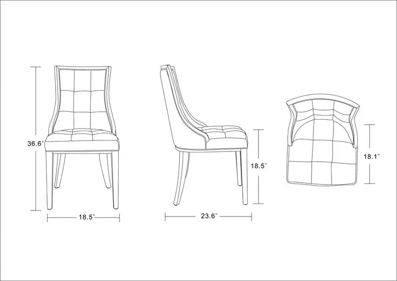 Chaises de salle à manger en similicuir - fauve et noyer