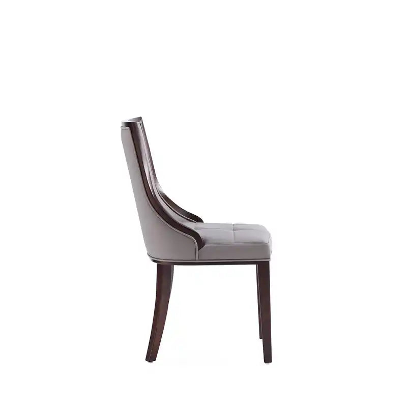 Chaises de salle à manger en similicuir - fauve et noyer
