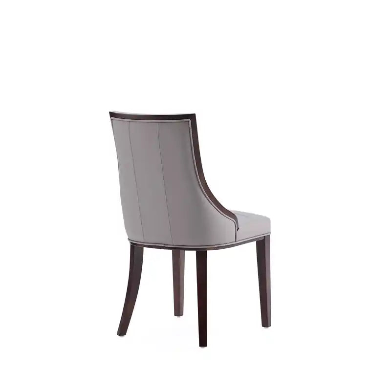 Chaises de salle à manger en similicuir - fauve et noyer