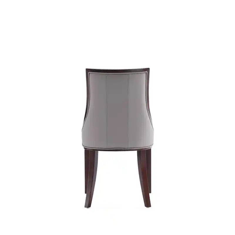 Chaises de salle à manger en similicuir - fauve et noyer