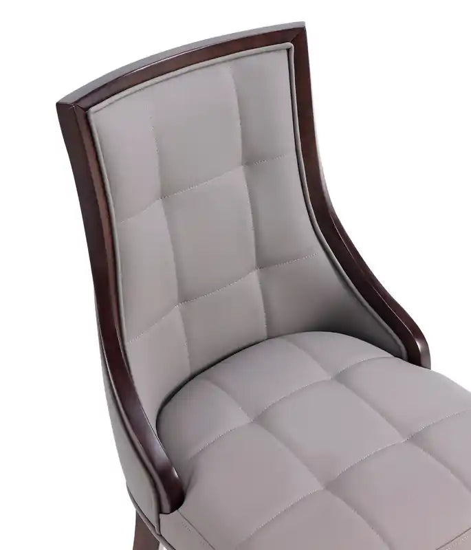 Chaises de salle à manger en similicuir - fauve et noyer