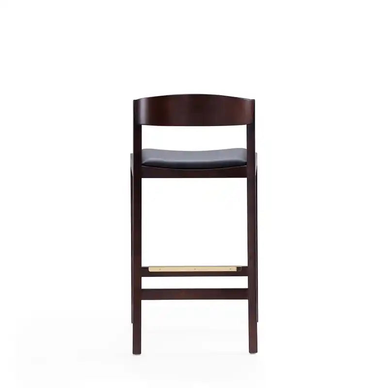 Tabouret de bar à hauteur de comptoir en bois de hêtre de 36,75 po - Noir et noyer foncé