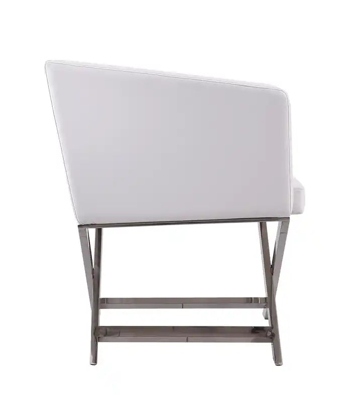 Fauteuil d'appoint de salon en similicuir chromé poli