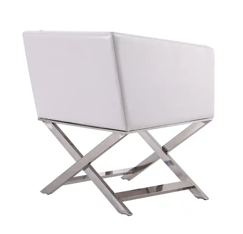 Fauteuil d'appoint de salon en similicuir chromé poli