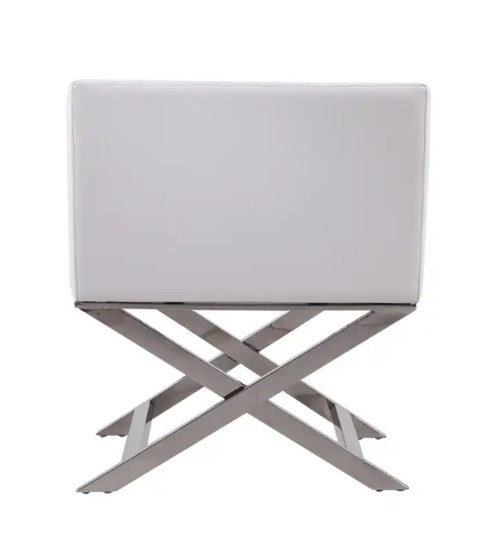 Fauteuil d'appoint de salon en similicuir chromé poli