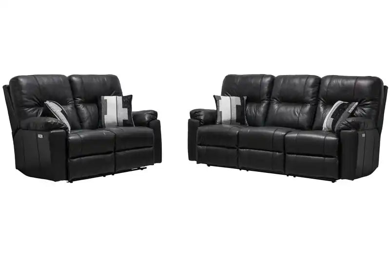 Canapé inclinable électrique en cuir véritable 87, fabriqué au Canada, avec port USB et coussins décoratifs