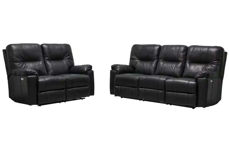 Canapé inclinable électrique en cuir véritable 87, fabriqué au Canada, avec port USB et coussins décoratifs