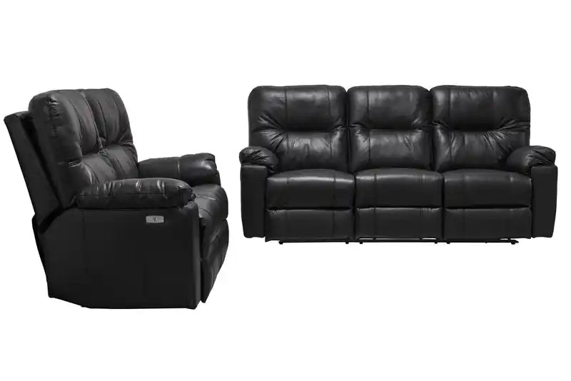 Canapé inclinable électrique en cuir véritable 87, fabriqué au Canada, avec port USB et coussins décoratifs