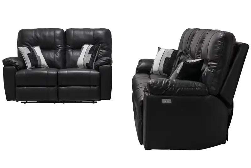 Canapé inclinable électrique en cuir véritable 87, fabriqué au Canada, avec port USB et coussins décoratifs