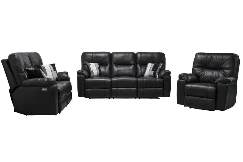 Canapé inclinable électrique en cuir véritable 87, fabriqué au Canada, avec port USB et coussins décoratifs