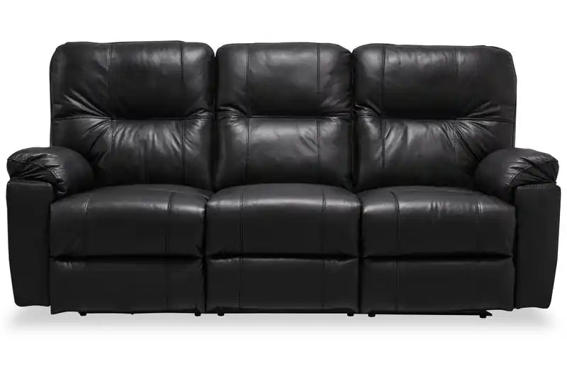 Canapé inclinable électrique en cuir véritable 87, fabriqué au Canada, avec port USB et coussins décoratifs