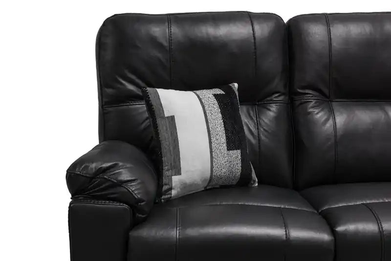 Canapé inclinable électrique en cuir véritable 87, fabriqué au Canada, avec port USB et coussins décoratifs