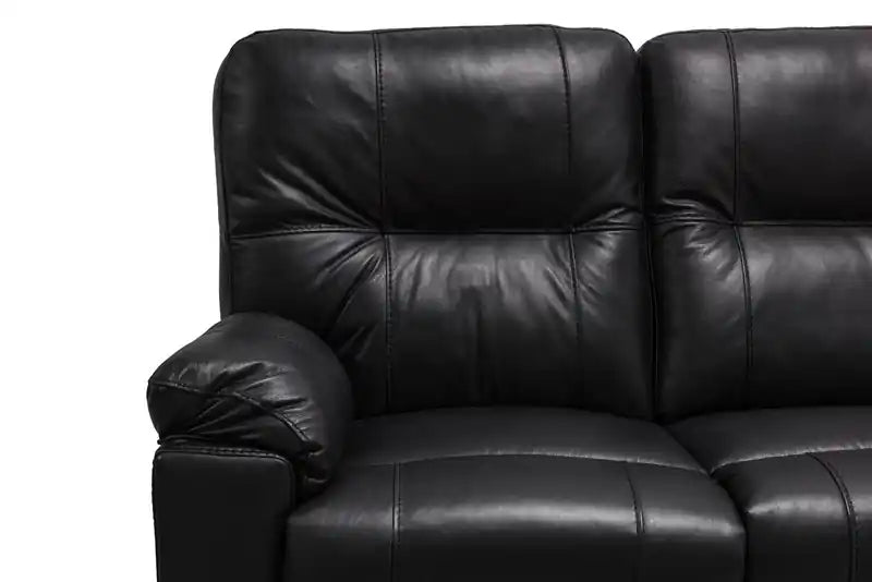 Canapé inclinable électrique en cuir véritable 87, fabriqué au Canada, avec port USB et coussins décoratifs