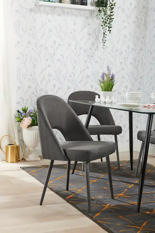 Chaise de salle à manger avec tissu en cuir végétalien