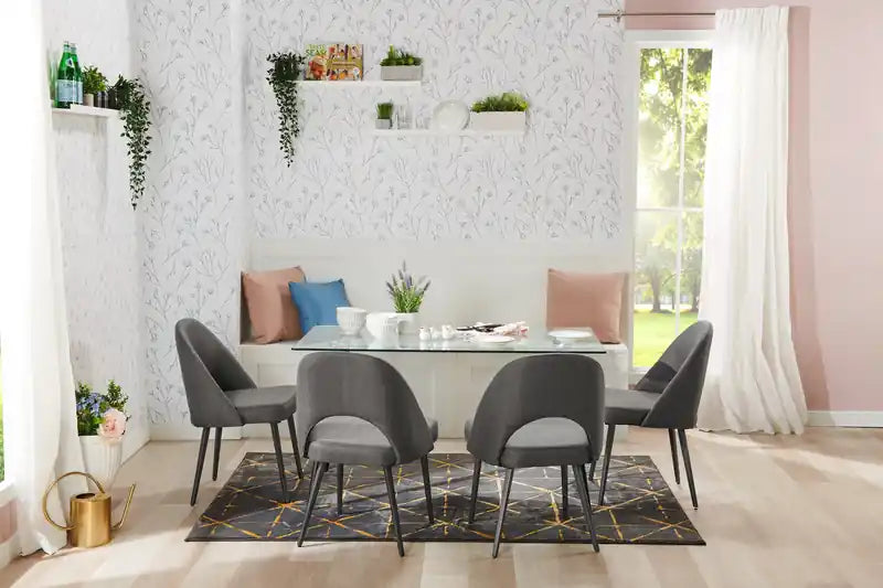 Chaise de salle à manger avec tissu en cuir végétalien