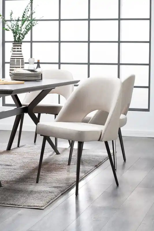 Chaise de salle à manger avec tissu en cuir végétalien